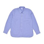 画像2: POP TRADING COMPANY "Pop Logo Striped Shirt" - Blue (2)