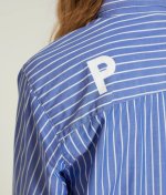 画像3: POP TRADING COMPANY "Pop Logo Striped Shirt" - Blue (3)