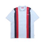 画像1: HELLRAZOR "DOUBLE STRIPED POLO SHIRT" - SLATE BLUE (1)