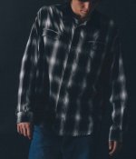 画像7: FORMER MERCHANDISE "BROADCAST PLAID LS SHIRT" - BLACK OMBRE (7)