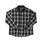 画像1: FORMER MERCHANDISE "BROADCAST PLAID LS SHIRT" - BLACK OMBRE (1)