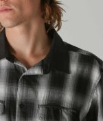 画像4: FORMER MERCHANDISE "BROADCAST PLAID LS SHIRT" - BLACK OMBRE (4)