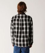 画像3: FORMER MERCHANDISE "BROADCAST PLAID LS SHIRT" - BLACK OMBRE (3)