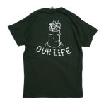 画像1: 【 OUR LIFE 】 OUR LIFE "BURN BARREL TEE " - DARK GREEN (1)