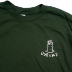 画像4: 【 OUR LIFE 】 OUR LIFE "BURN BARREL TEE " - DARK GREEN (4)