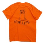 画像1: 【 OUR LIFE 】 OUR LIFE "BURN BARREL TEE " - ORANGE (1)