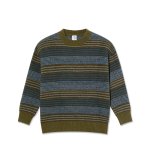 画像1: POLAR SKATE CO. " GEORGE SWEATER " - BLUE GREEN STRIPE  (1)