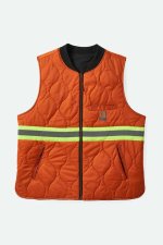 画像1: BRIXTON " BUILDERS ABRAHAM REV VEST "- WASHED BLACK / RUST ORANGE (1)