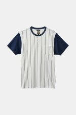 画像1: BRIXTON " 20TH ANNIVERSARY DETROIT HENLEY POCKET T-SHIRT "- OFF WHITE/WASHED NAVY (1)