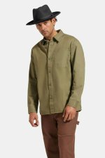 画像2: BRIXTON " SELDEN OVERSHIRT "- OLIVE SURPLUS WORM WASH (2)