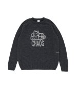 画像1: POP TRADING COMPANY " POP KNITTED CHAOS CREWNECK " - ANTHRACITE (1)