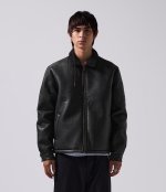 画像3: FORMER " SHERPA LEATHER JACKET " - BLACK (3)