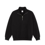 画像2: POLAR SKATE CO. " FRANKIE HALF ZIP SWEATER " - BLACK (2)