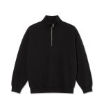 画像1: POLAR SKATE CO. " FRANKIE HALF ZIP SWEATER " - BLACK (1)